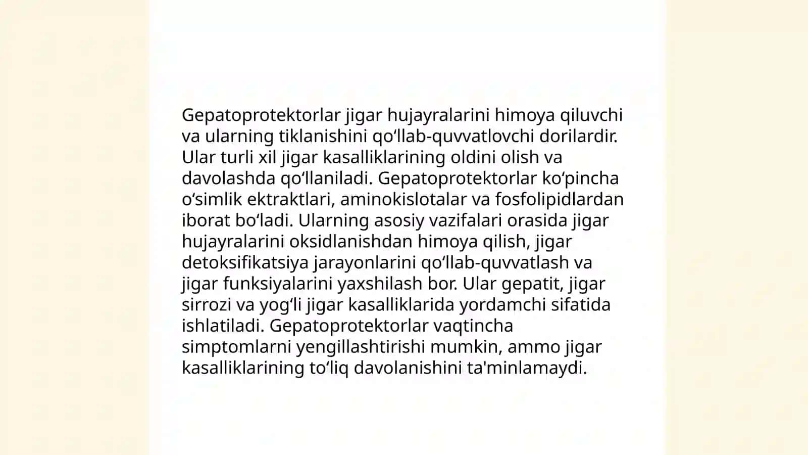 Dorilar tasirida yuzaga kelgan gepatitlarni davolashda qòllaniladigan gepatoprotektor vositalar 3
