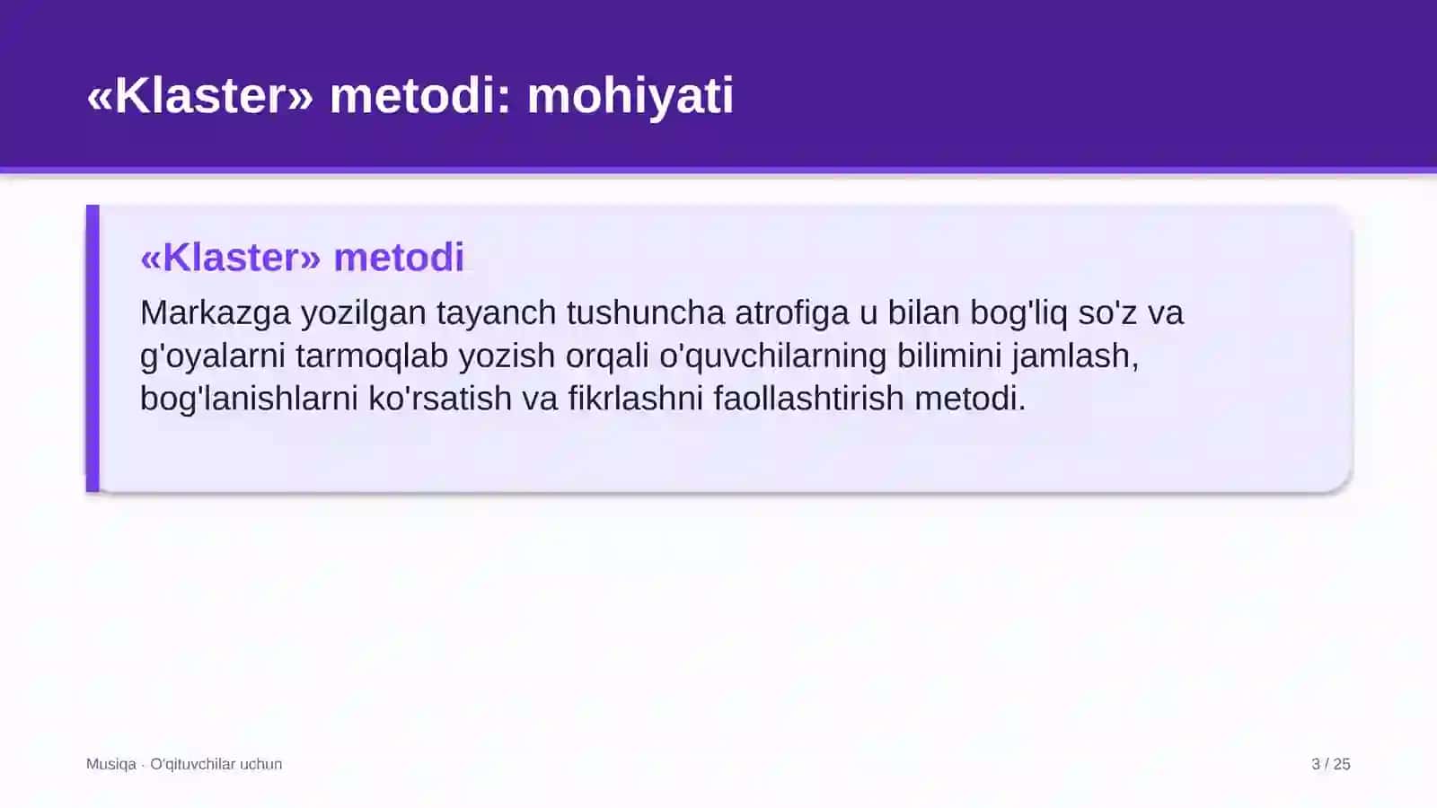 musiqa darslarida klaster metodidan foydalanish 3859 3