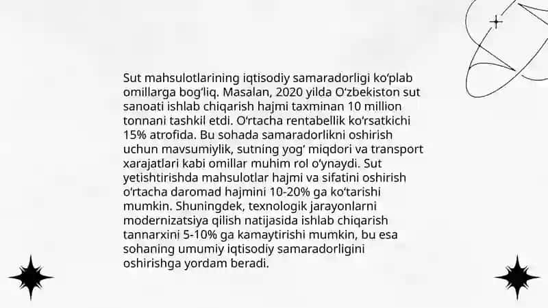 Sut mahsulotlarini kam chiqitli texnologiyalar asosida ishlab chiqarish 3