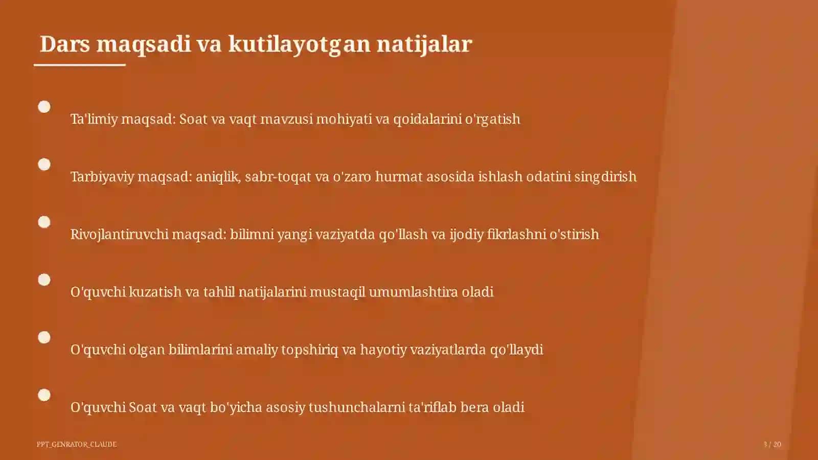 Soat va vaqt (1-sinf) 3