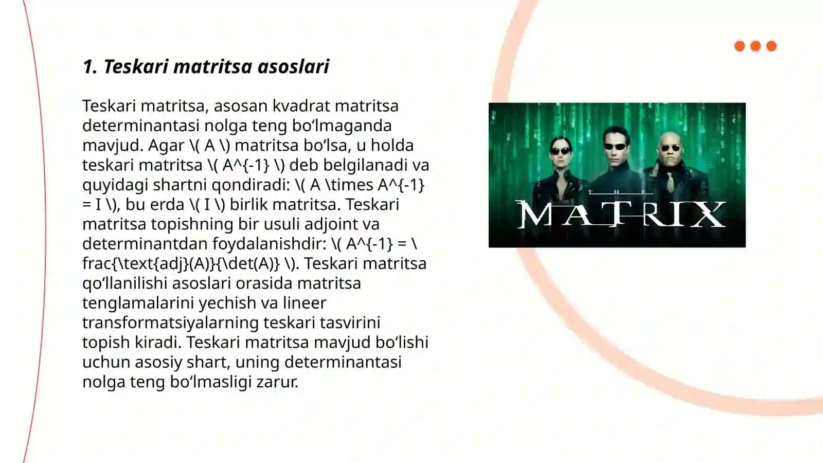 Teskari matritsa 3
