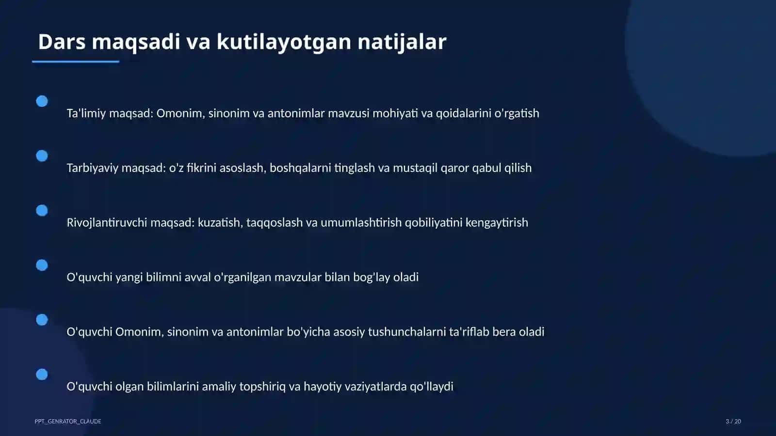Omonim, sinonim va antonimlar (5-sinf) 3