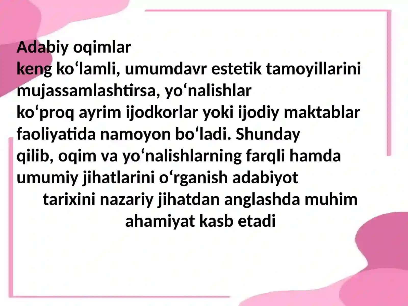 Adabiyoqimvayoʻnalishlar 3