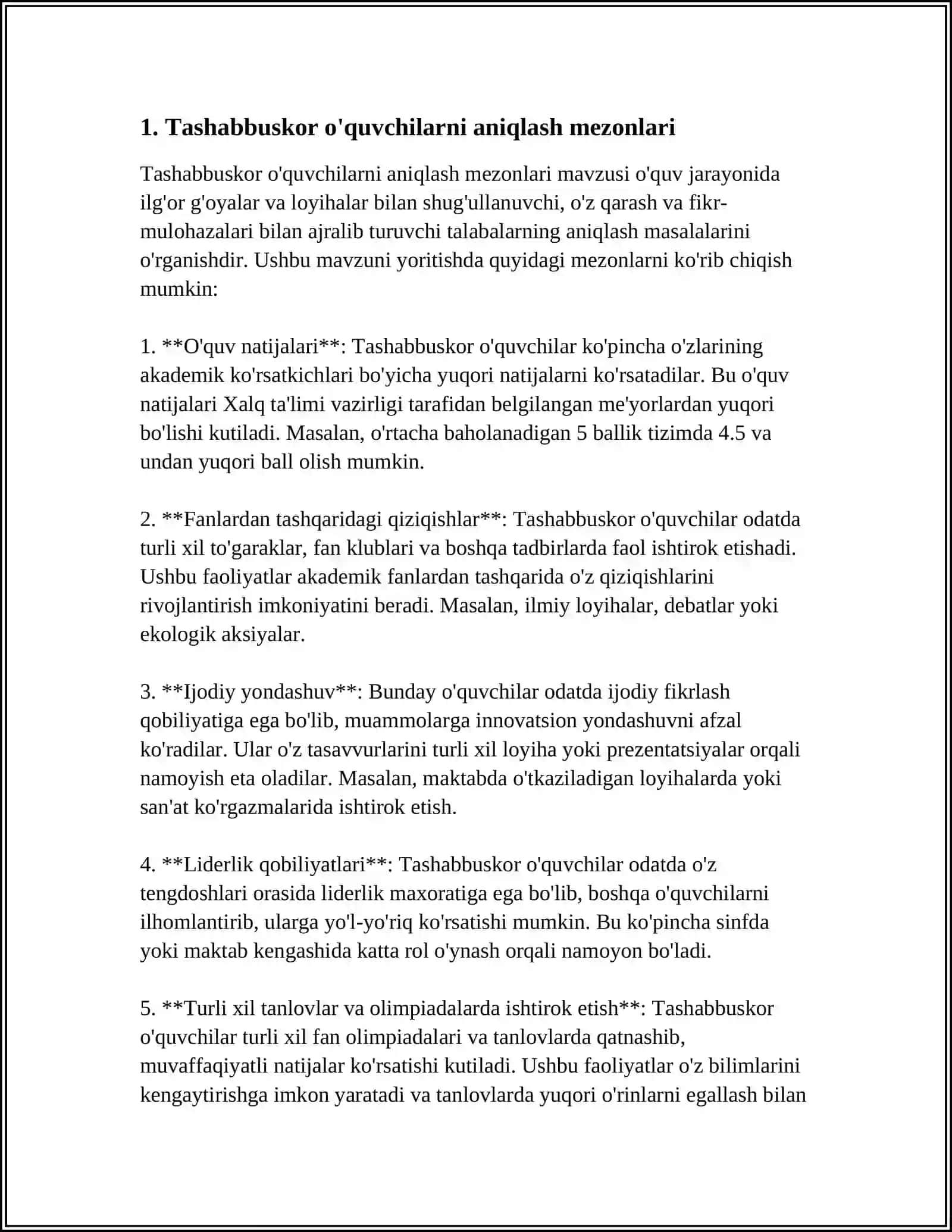 BAYONNOMA YOZISH MAZVU: SINFNING TASHABBUSKOR VA FAOL OQUVCHISINI RAGBATLANTIRISH 3