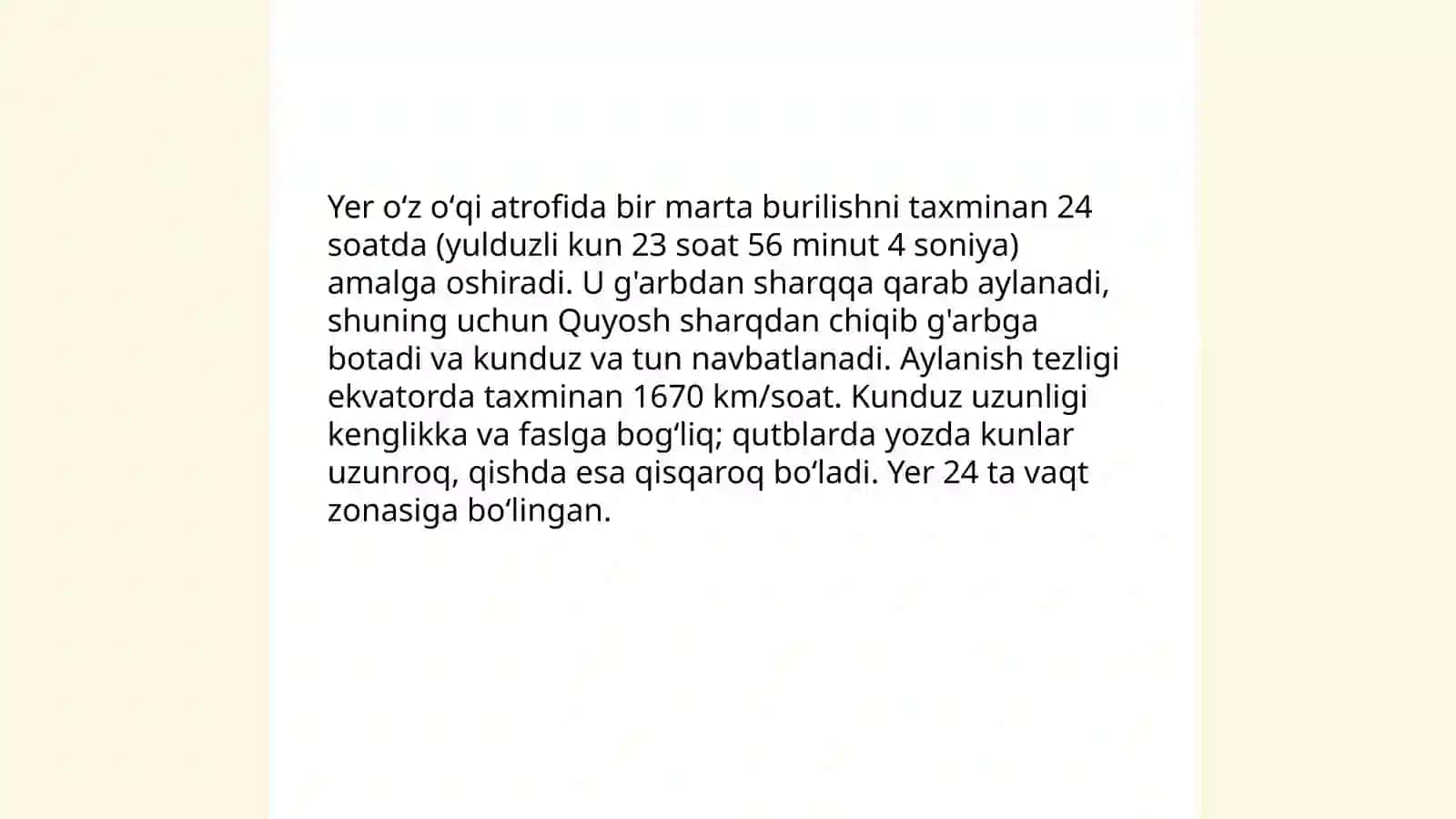 Yerning o'z o'qi atrofida aylanishning geografik oqibatlari 3