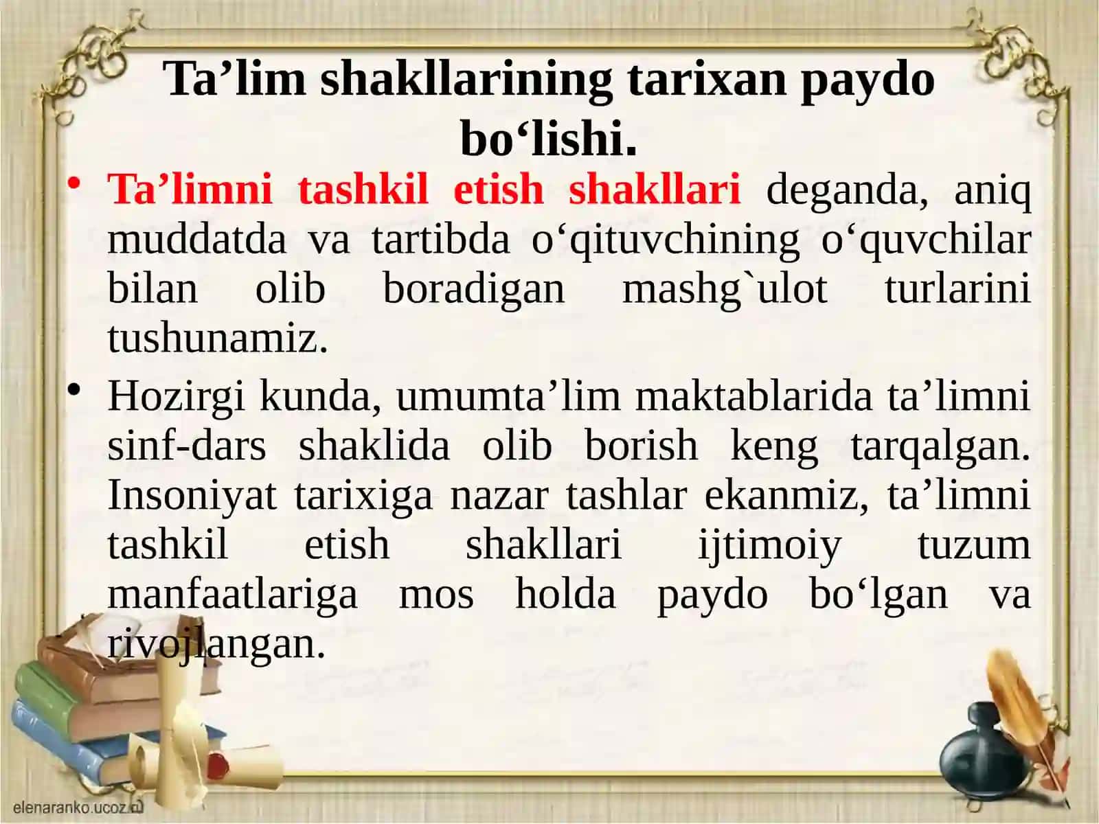 Ta'lim shakllarining tarixan paydo bo'lishi 3