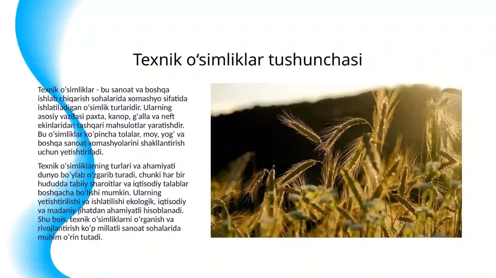 TEXNIK O‘SIMLIKLAR VA OZUQALARNI STANDARTLASHTIRISH 3