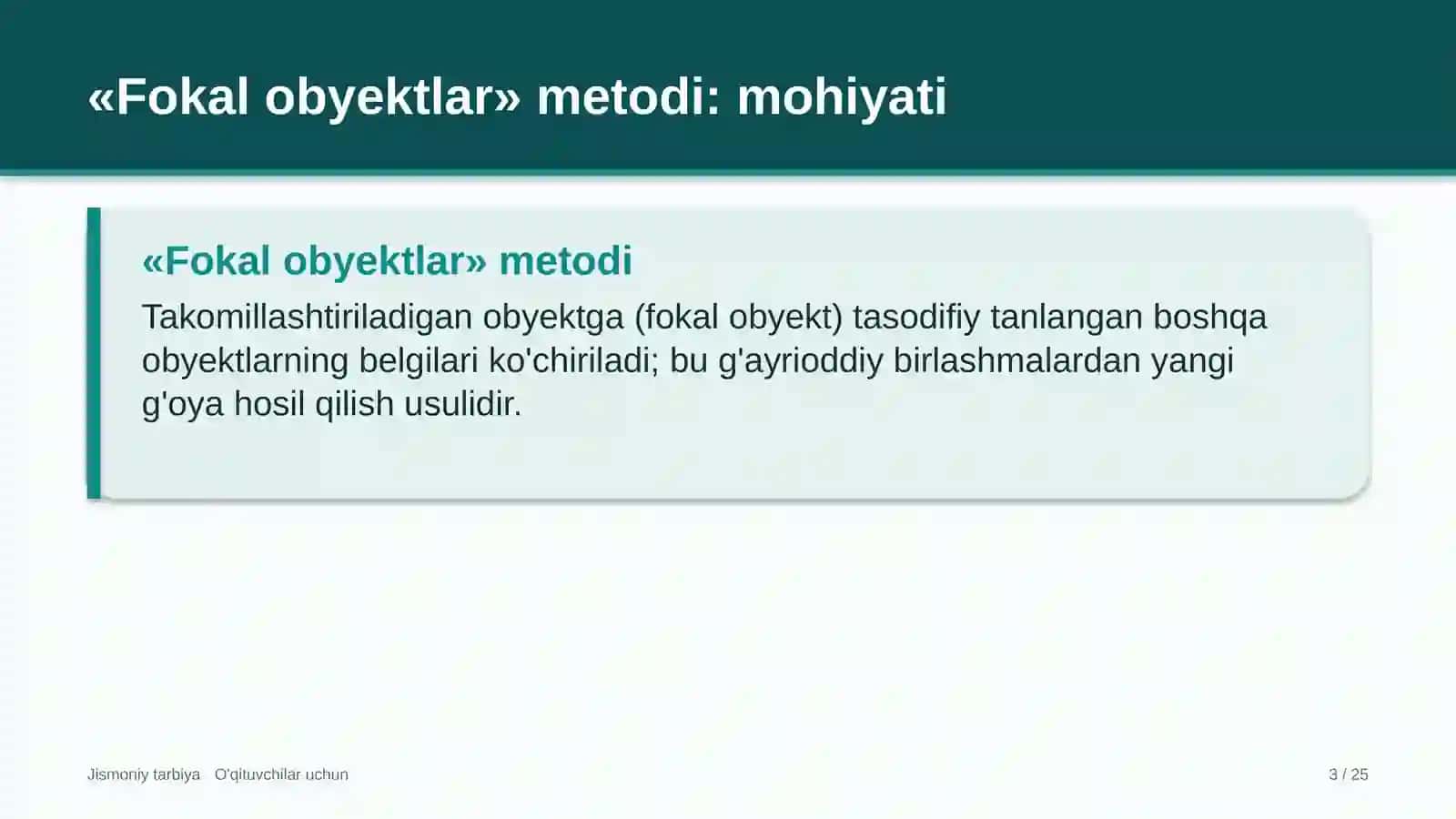 jismoniy tarbiya darslarida fokal obyektlar metodidan foydalanish 3998 3