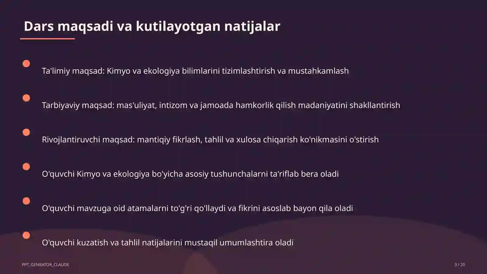 Kimyo va ekologiya (11-sinf) 3
