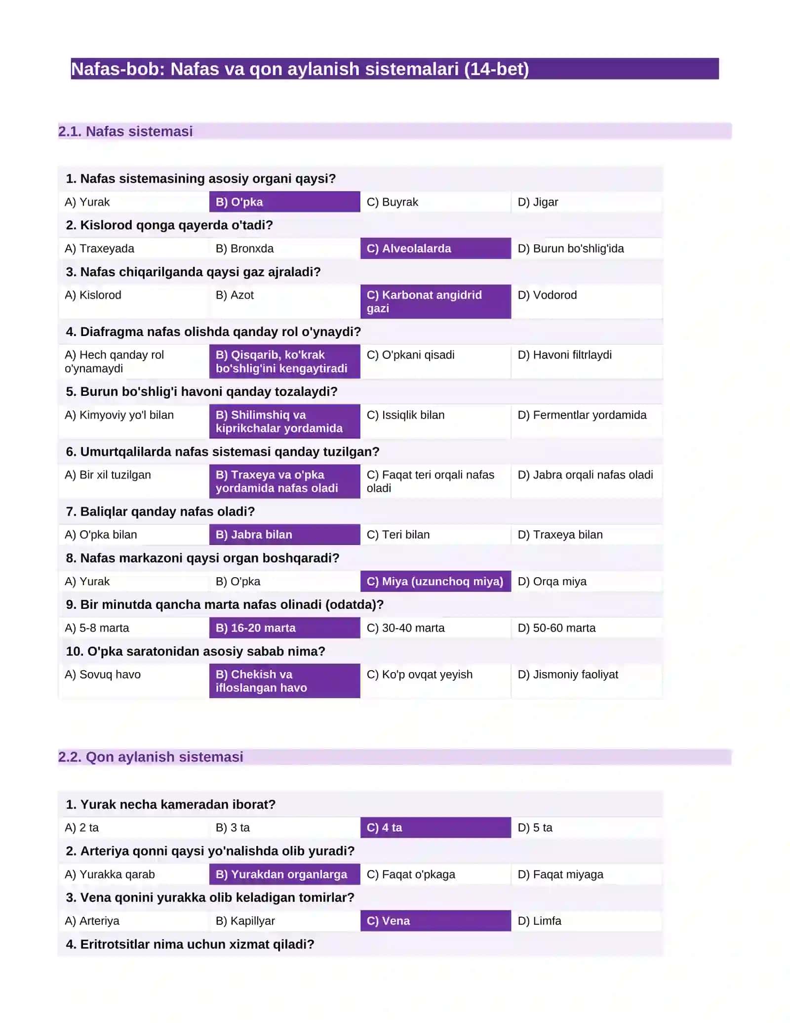 TABIIY FANLAR 6-SINF Mavzulashgan Test Savollari (Barcha Boblar) 3