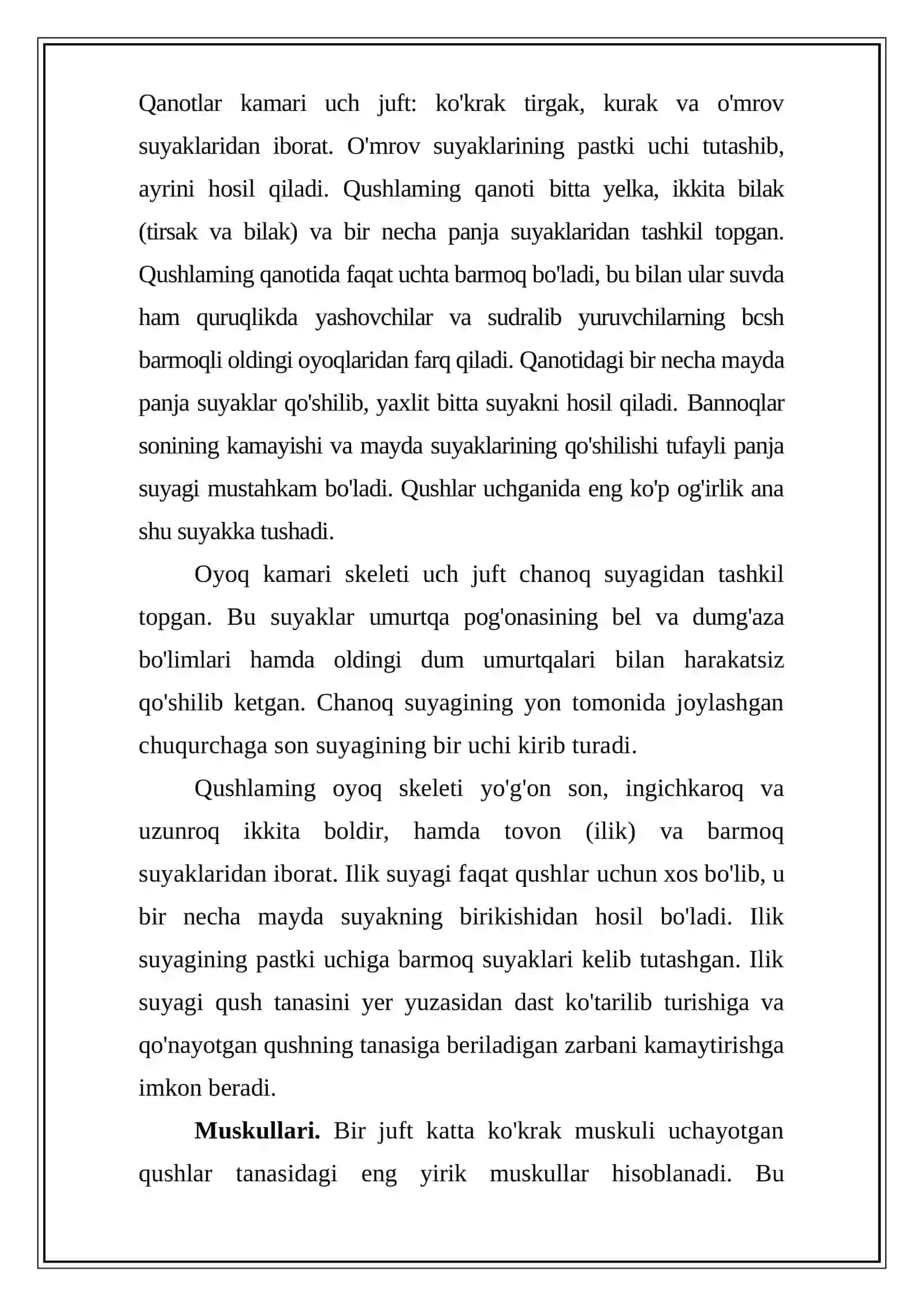 Qushlarning skeleti va muskullarining tuziushi 3