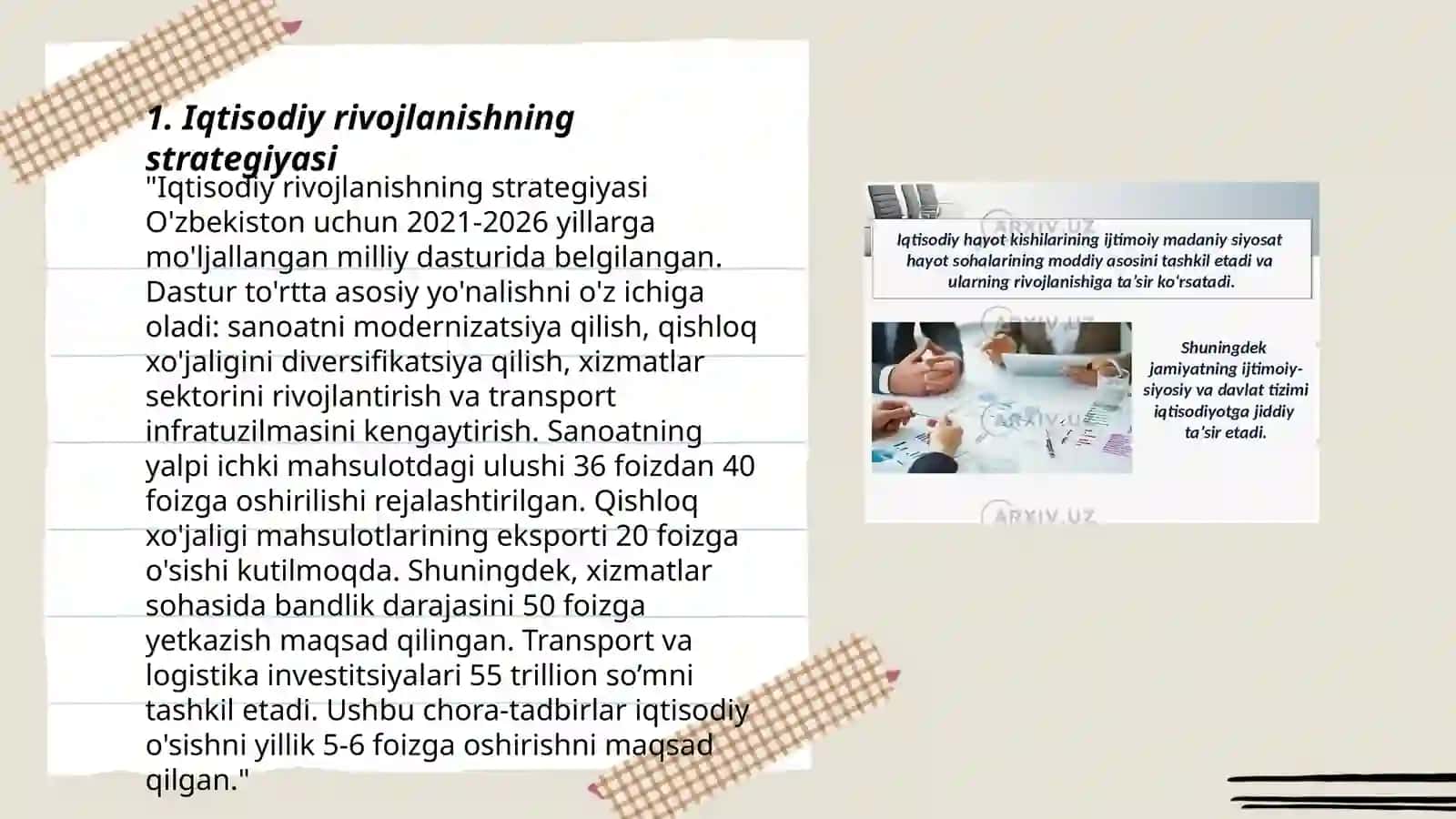 Iqtisodiy rivojlanishning strategiyasi 3