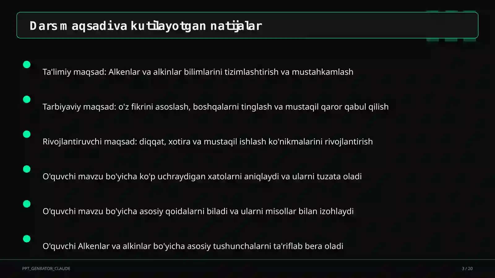 Alkenlar va alkinlar (10-sinf) 3