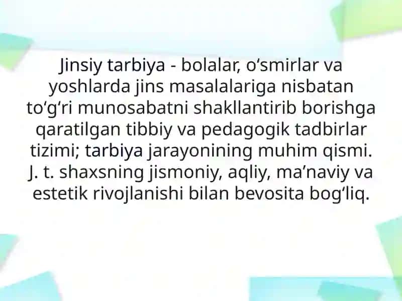 Jinsiy tarbiya 3