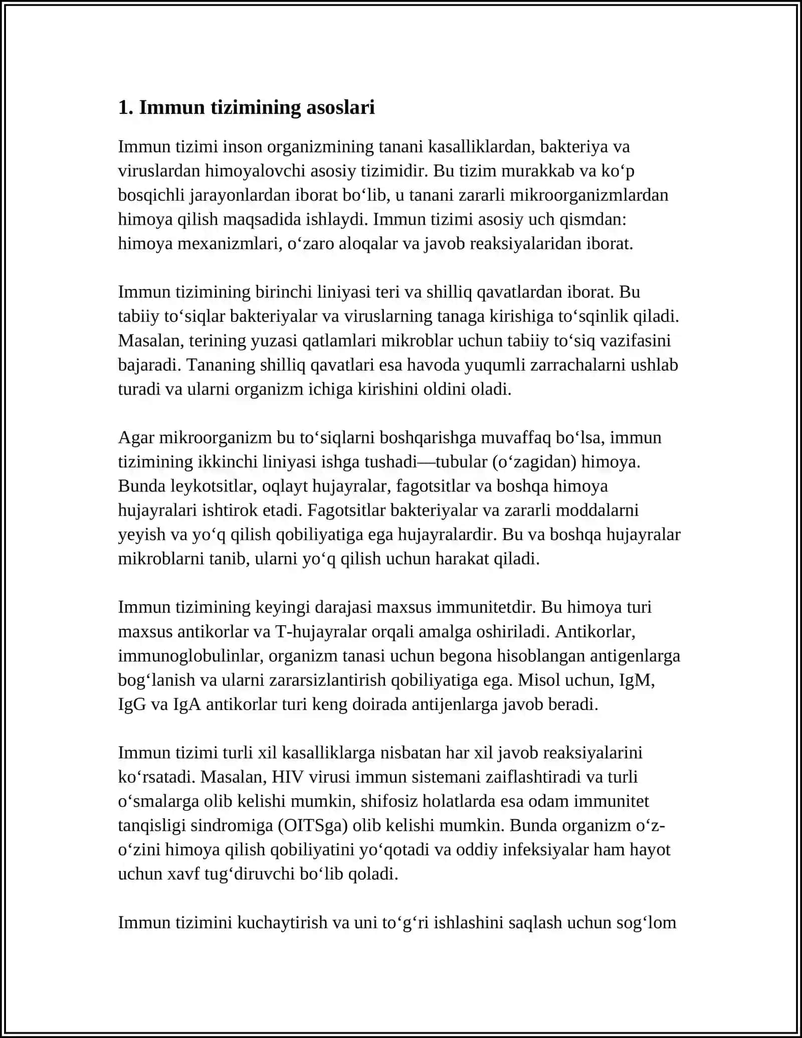 IMMUNITET IMMUNOPROFILAKTIKA IMMUNOTERAPIYA HAQIDA MALUMOT 3
