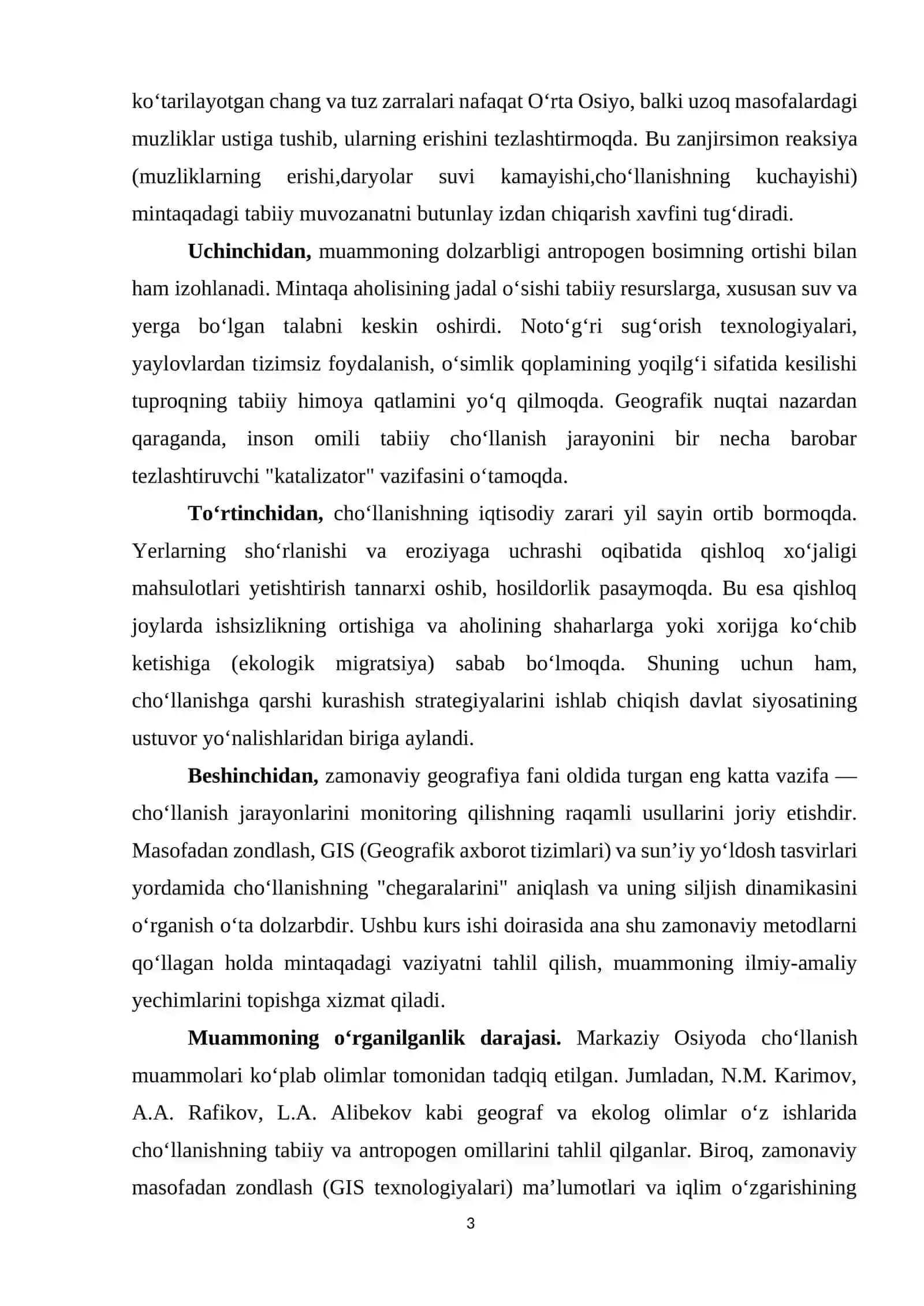 O’rta osiyo cho’llanish jarayonlarining dinamikasi, uning geografik qonuniyatlari 3