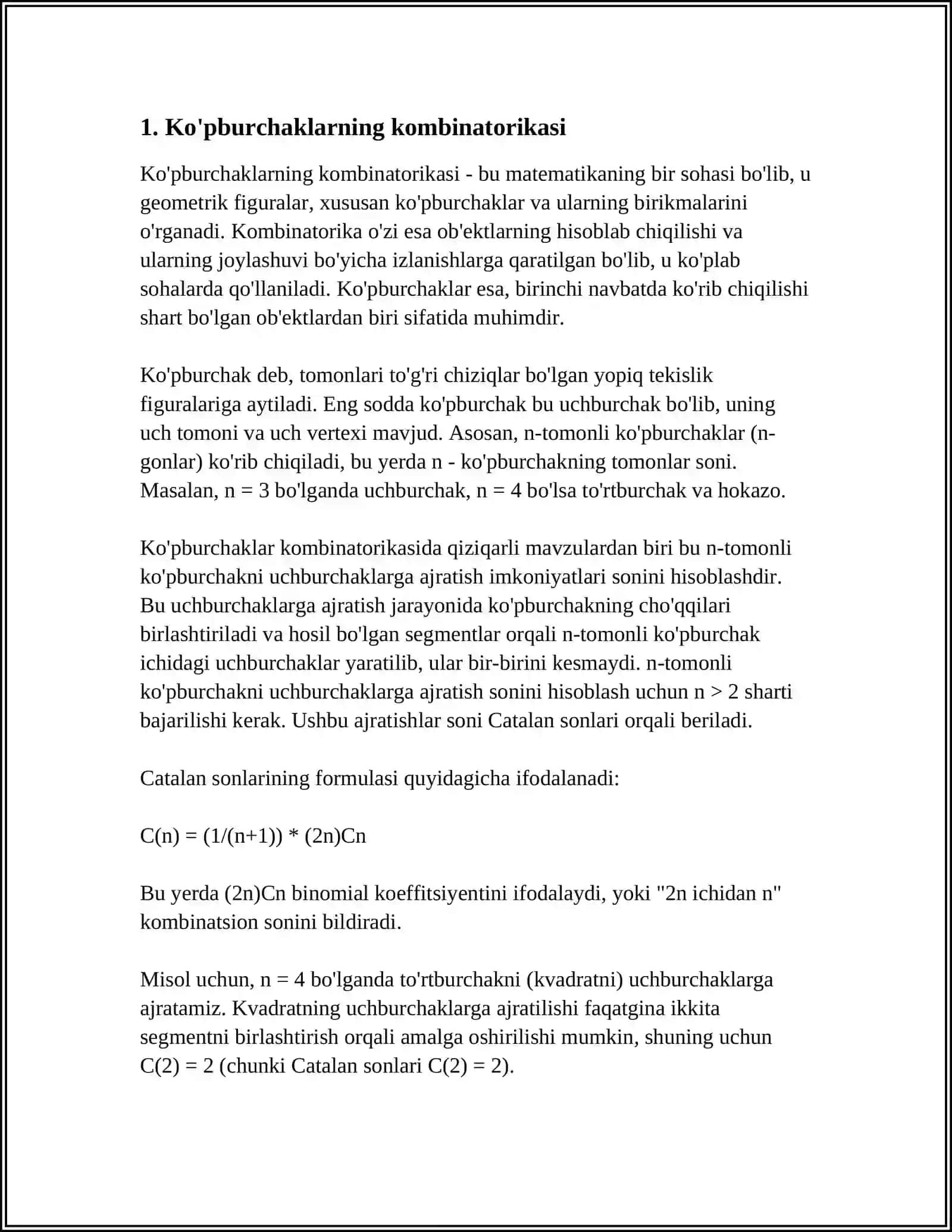 KOMBINATORIKA INDUKSIYA VA MATEMATIK MANTIQ ELEMENTLARI 3