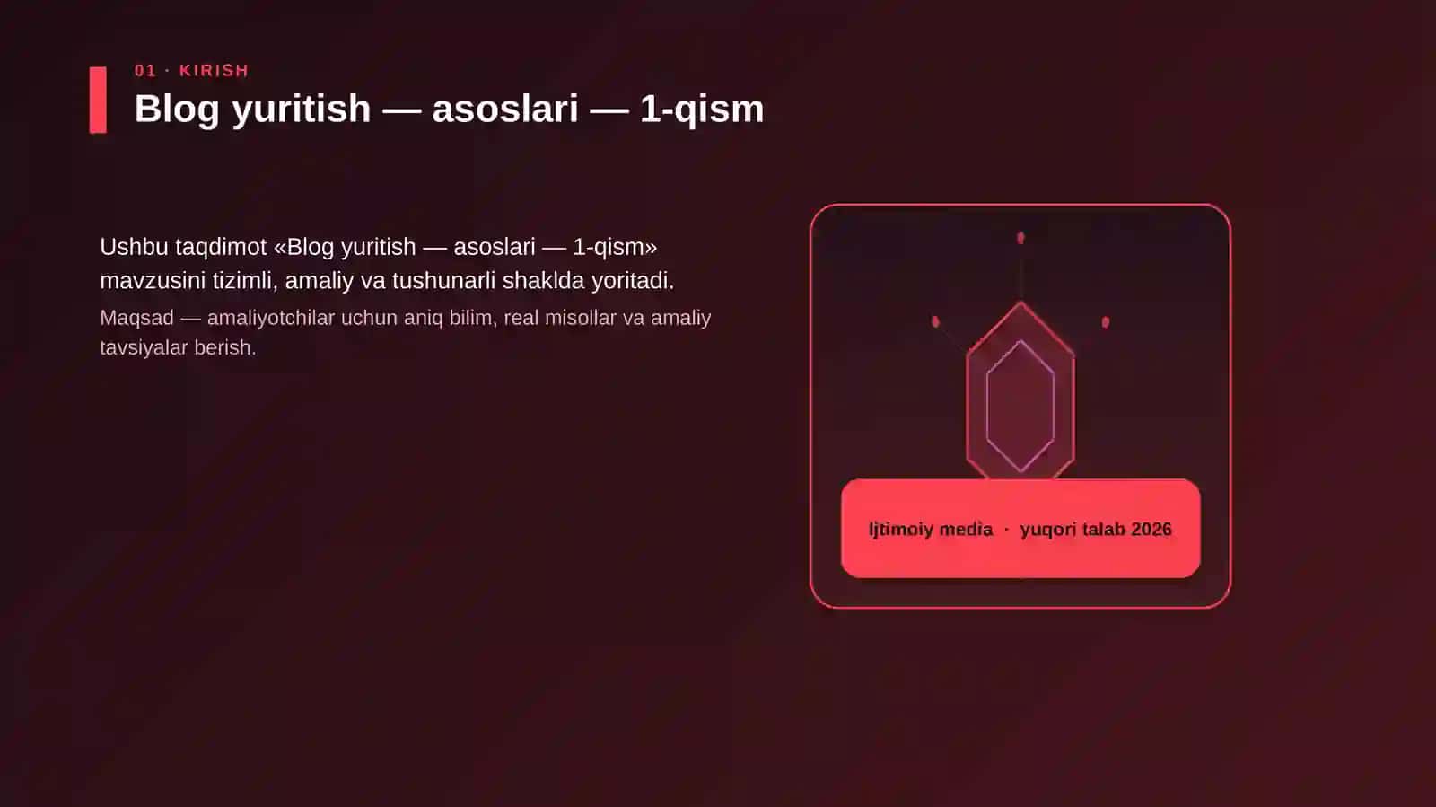 Blog yuritish — asoslari — 1-qism 3