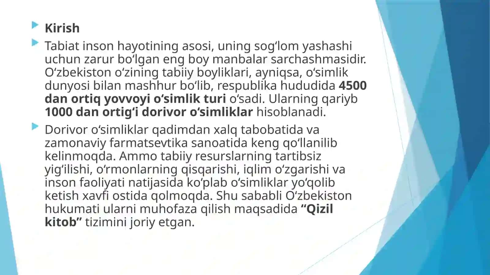 O'zbekiston Respublikasining qizil kitobi ga kiritilgan dorivoro'simliklar 3