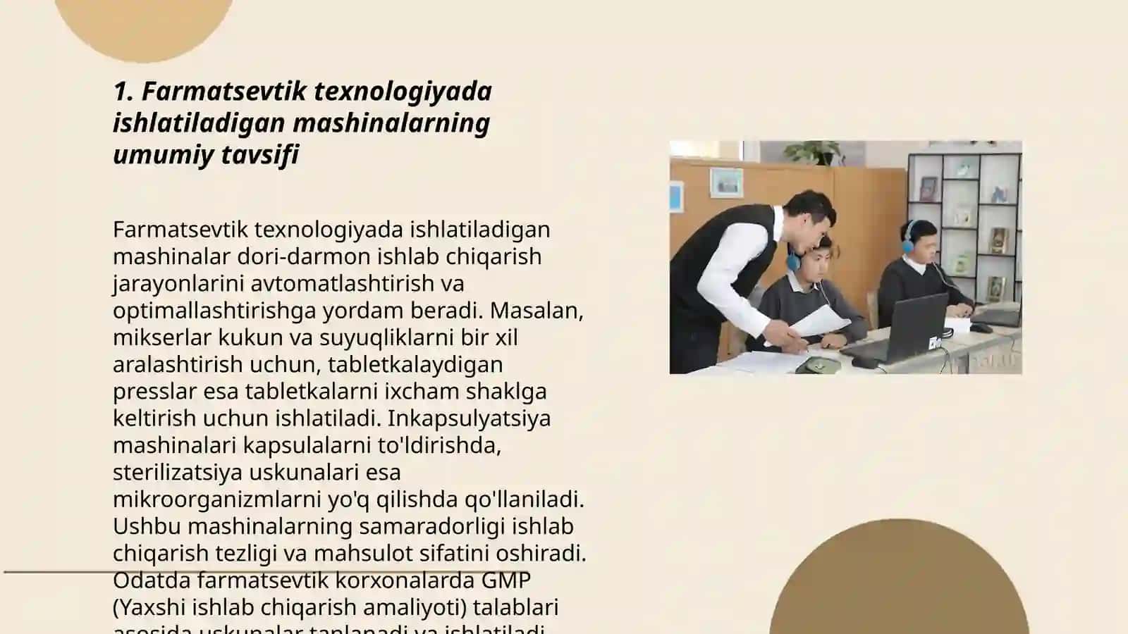 Farmatsevtik texnologiyada ishlatiladigan mashina va qurilmalar haqida umumiy tushuncha 3