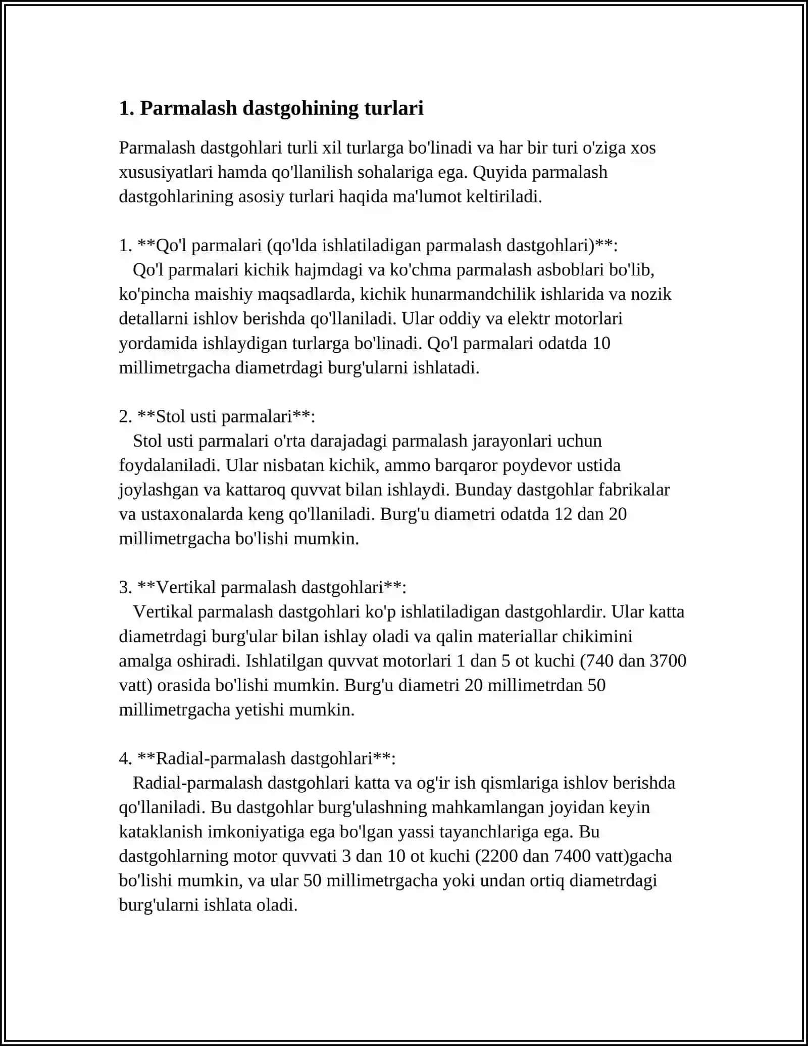 PARMALASH DASTGOHINING KOJUX QISMINI TAYYORLASH VA TA'MIRLASH 3
