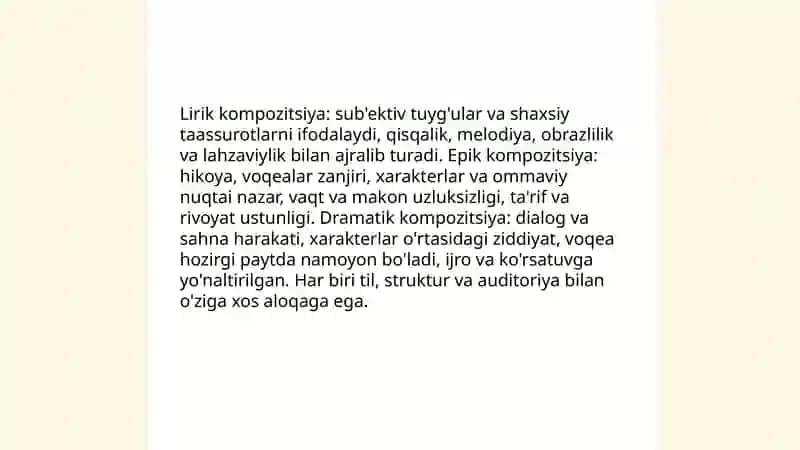 Lirik epik va drammatik kompozitsiyasi 3