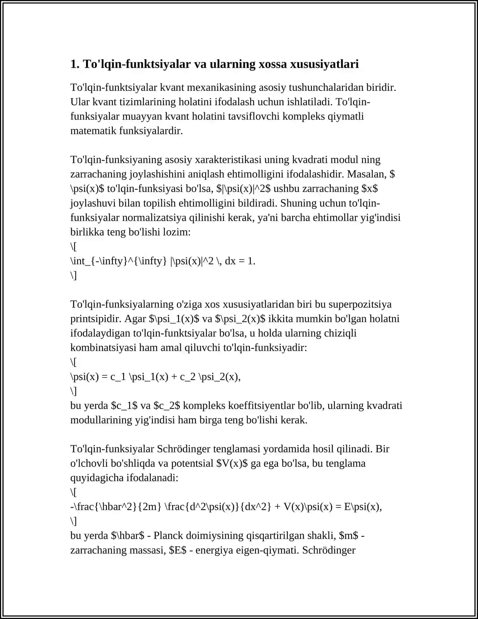 SONLI KETMA-KENTLIKLARNI KVANT MEXANIKASIDAGI TATBIQLARI 3
