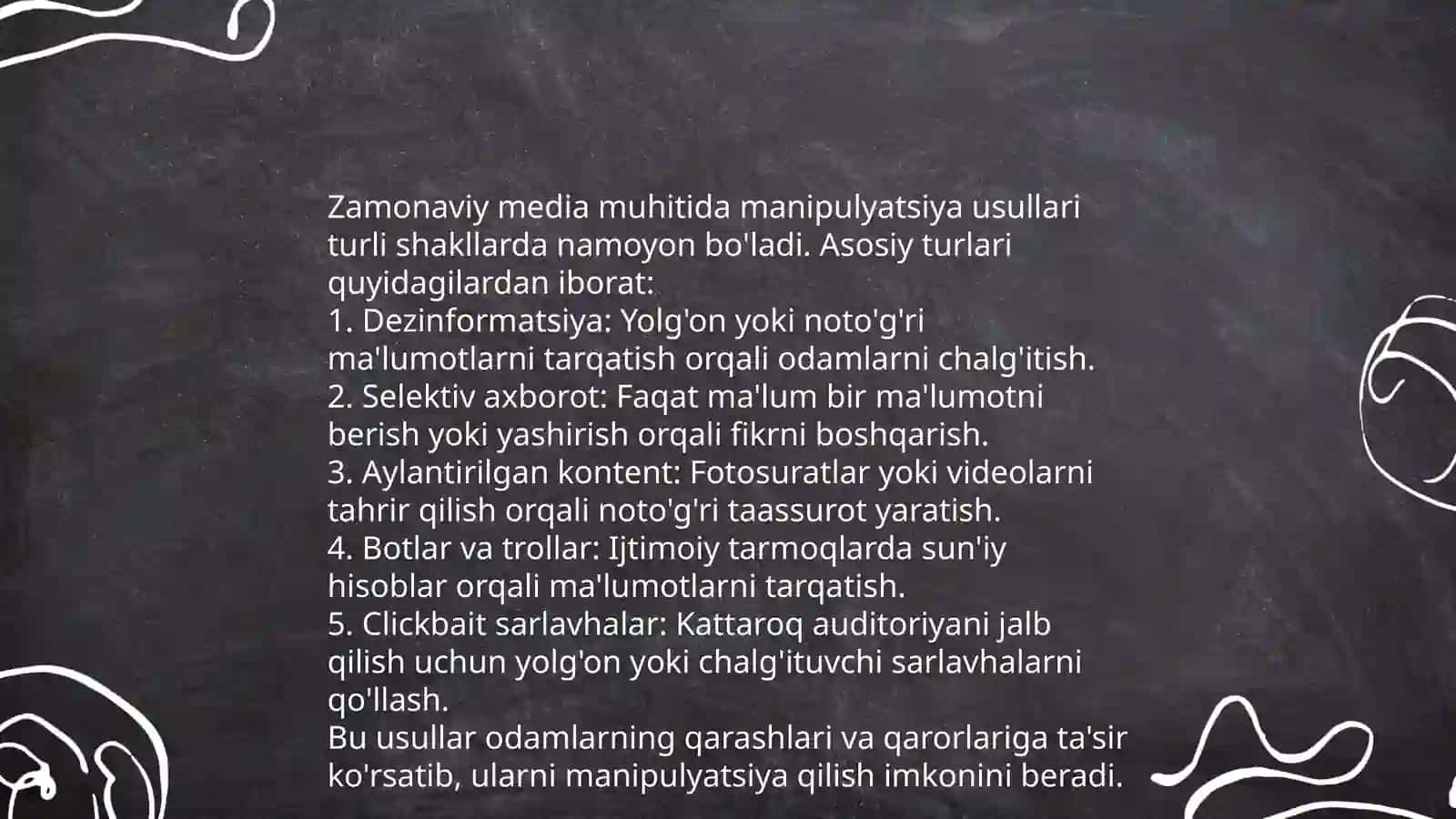 Zamonaviy media muhitida manipulyatsiya turlari 3