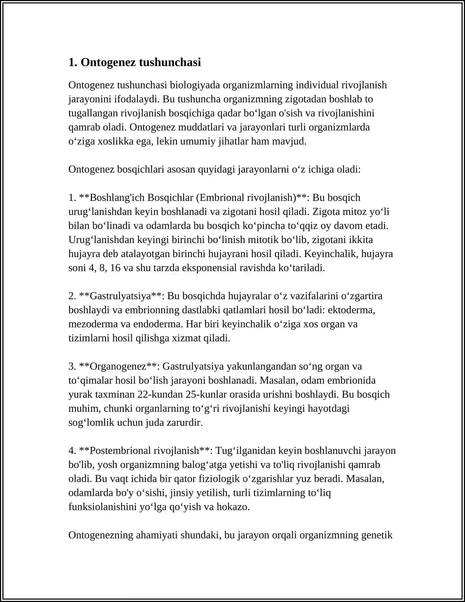 Ontogenez tushunchasi 3