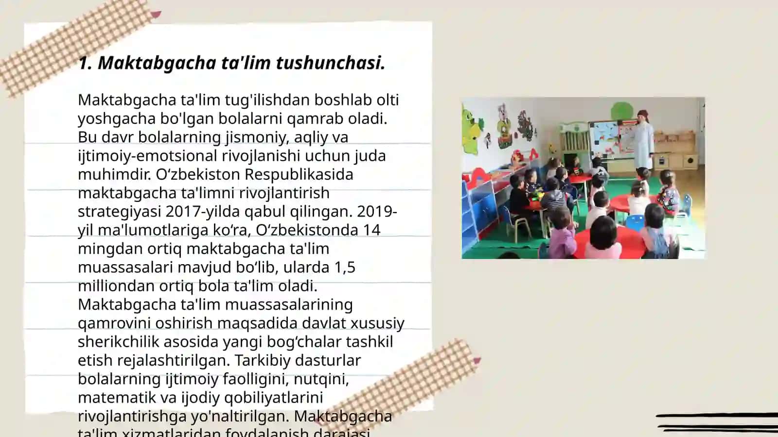 Maktabgacha taʼlimning mazmun mohiyati va taʼlim tizimida tutgan oʻrni 3