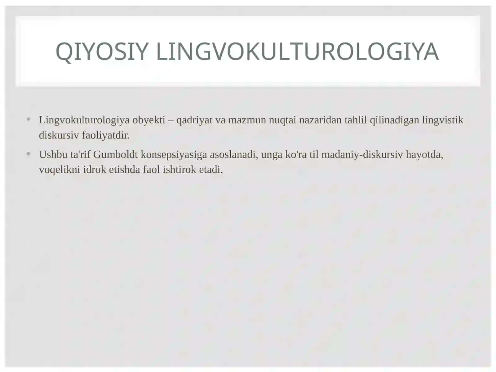 Tilshunoslik - Qiyosiy lingvomadaniyatshunoslik asoslari 3