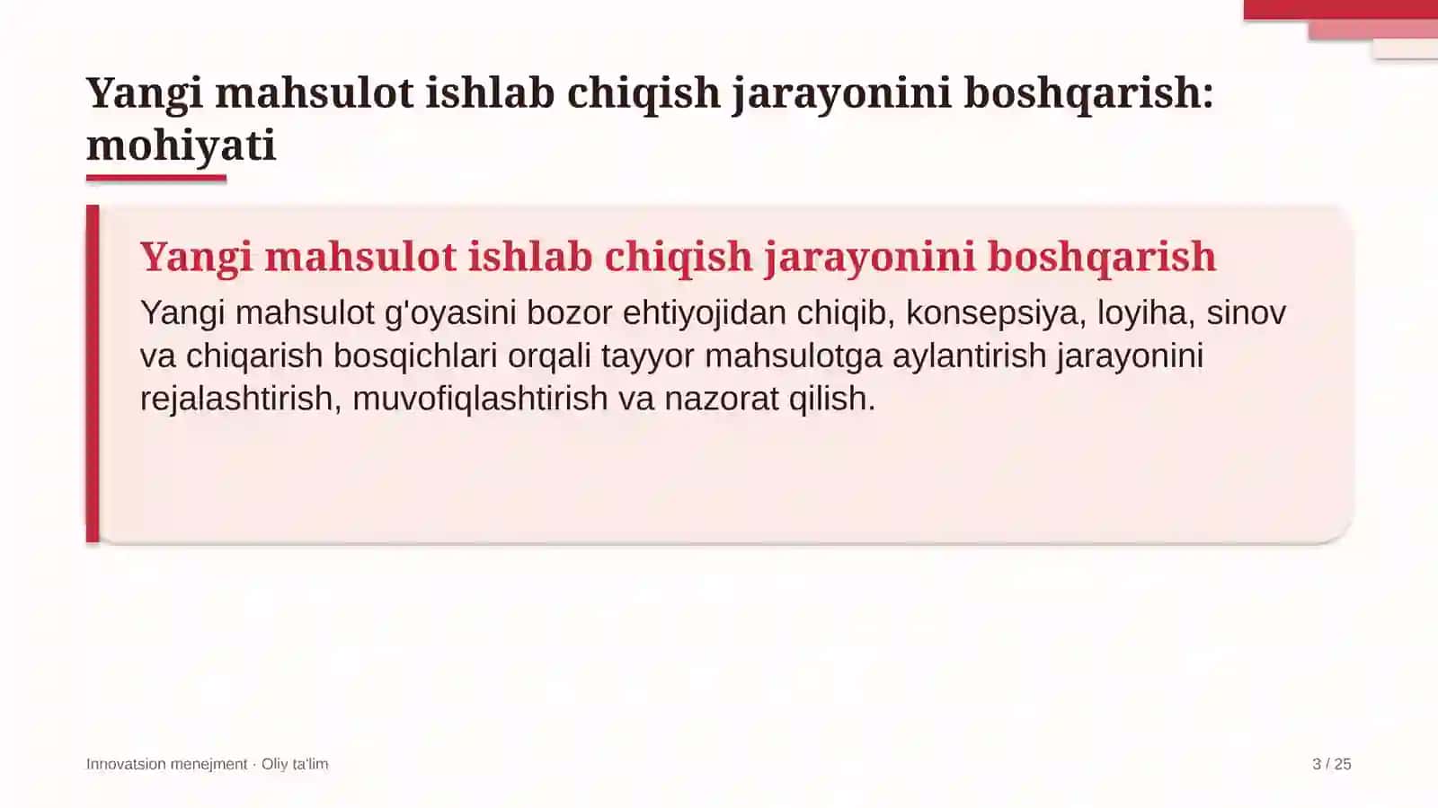 Kompyuter klublarida yangi mahsulotlarni ishlab chiqish jarayonini boshqarish 3