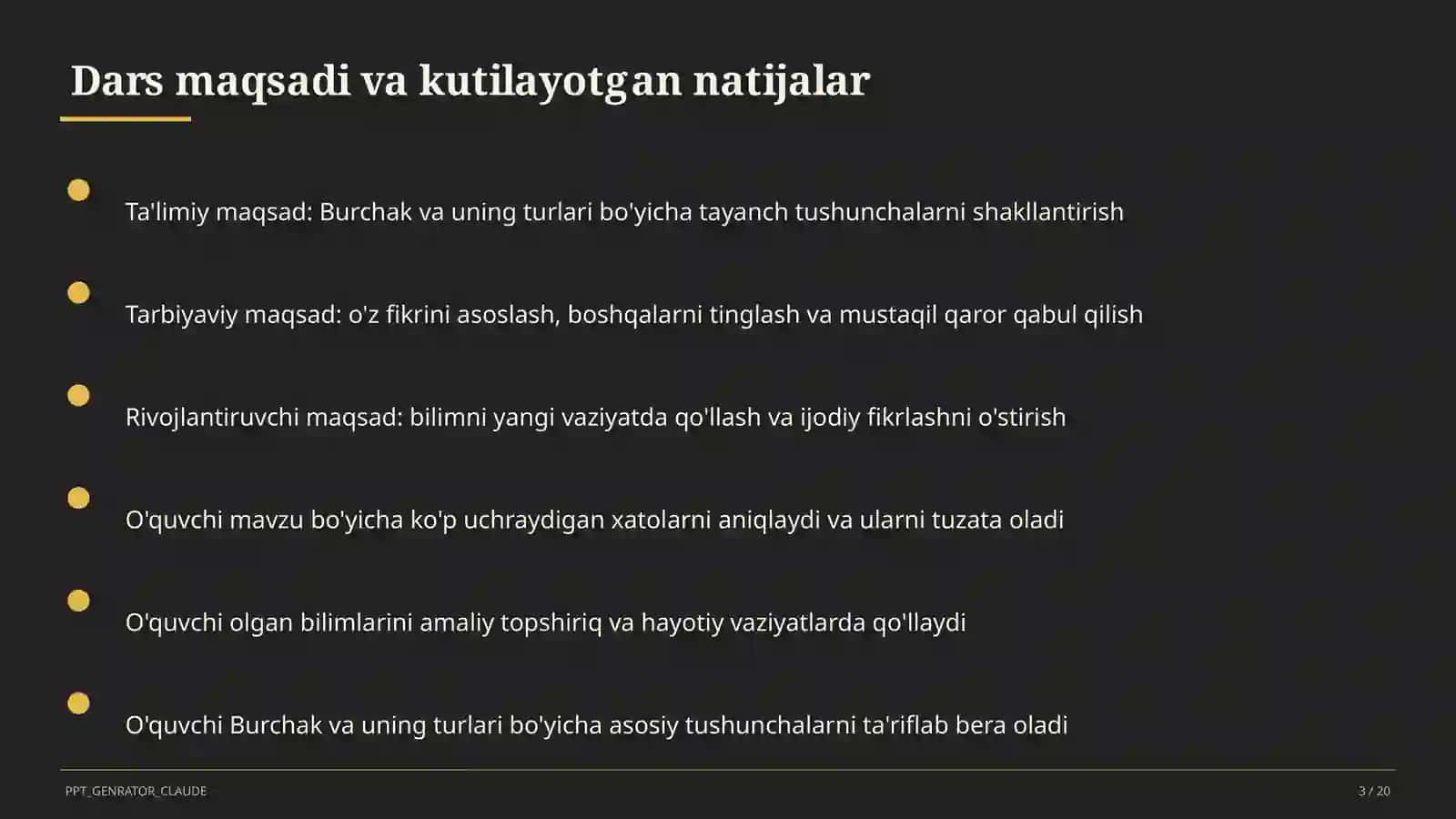 Burchak va uning turlari (4-sinf) 3