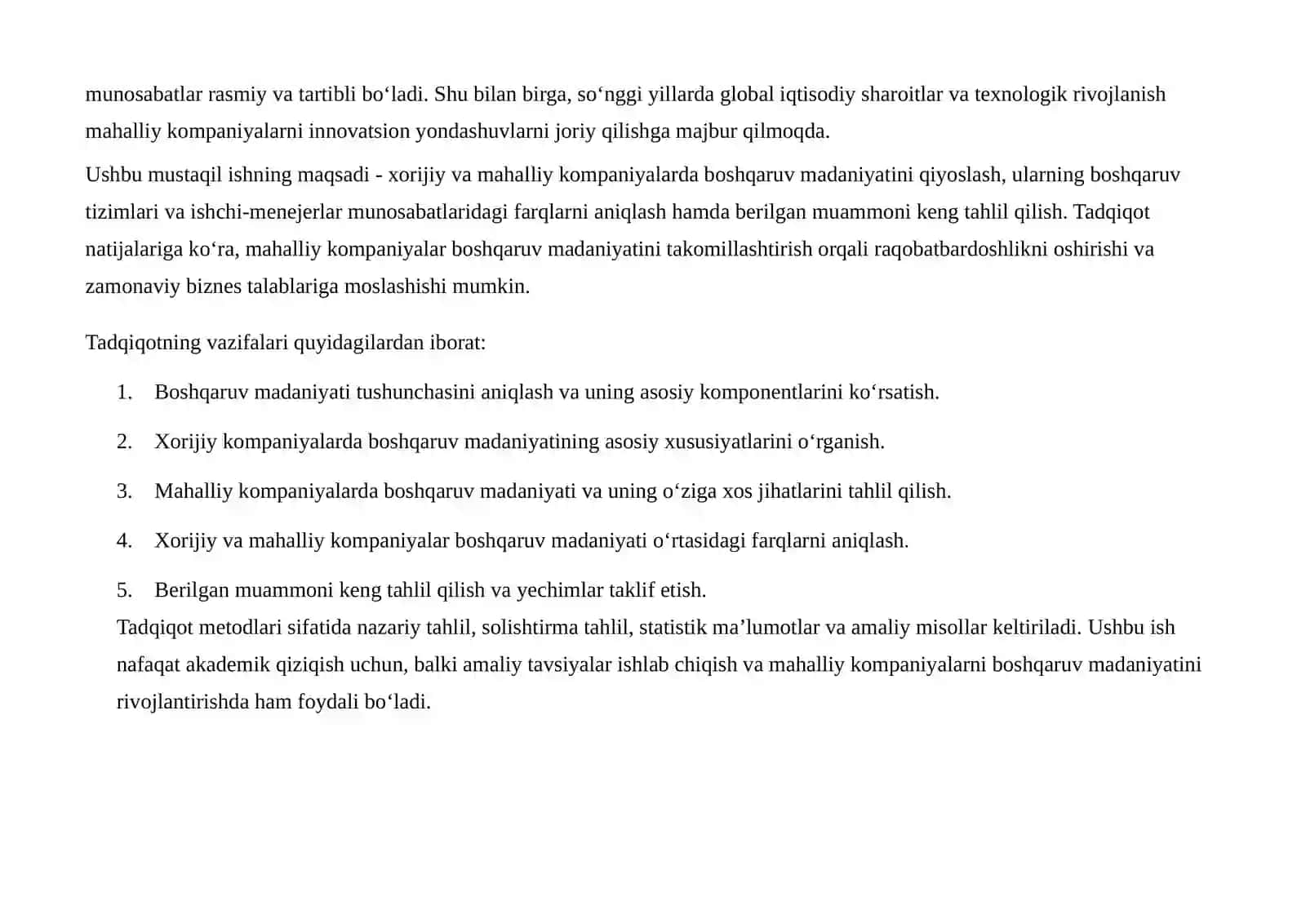 Boshqaruv Madaniyatini Qiyoshlash 3