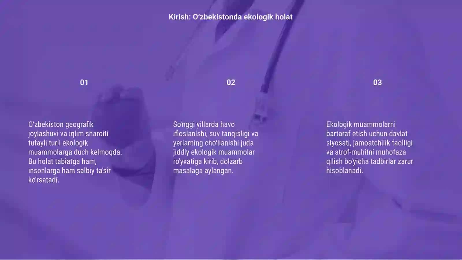 Ekologik muammolar va ularning oldini olish yoʻllari 3