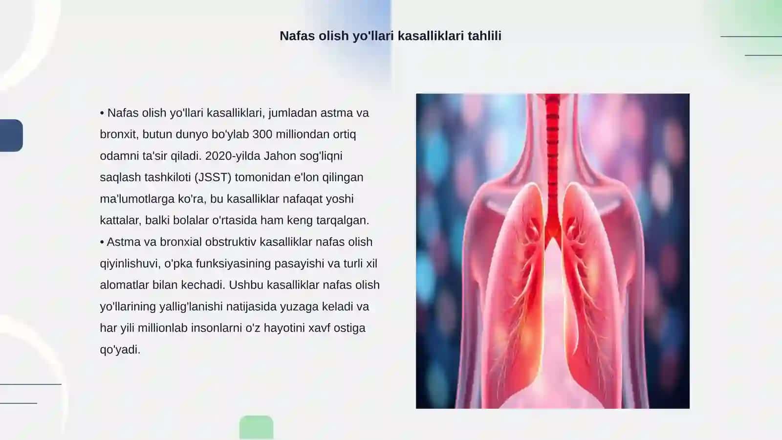 Nafas olish yo'llari kasalliklari uchun dori vositalarini yuborishning zamonaviy usullari 3