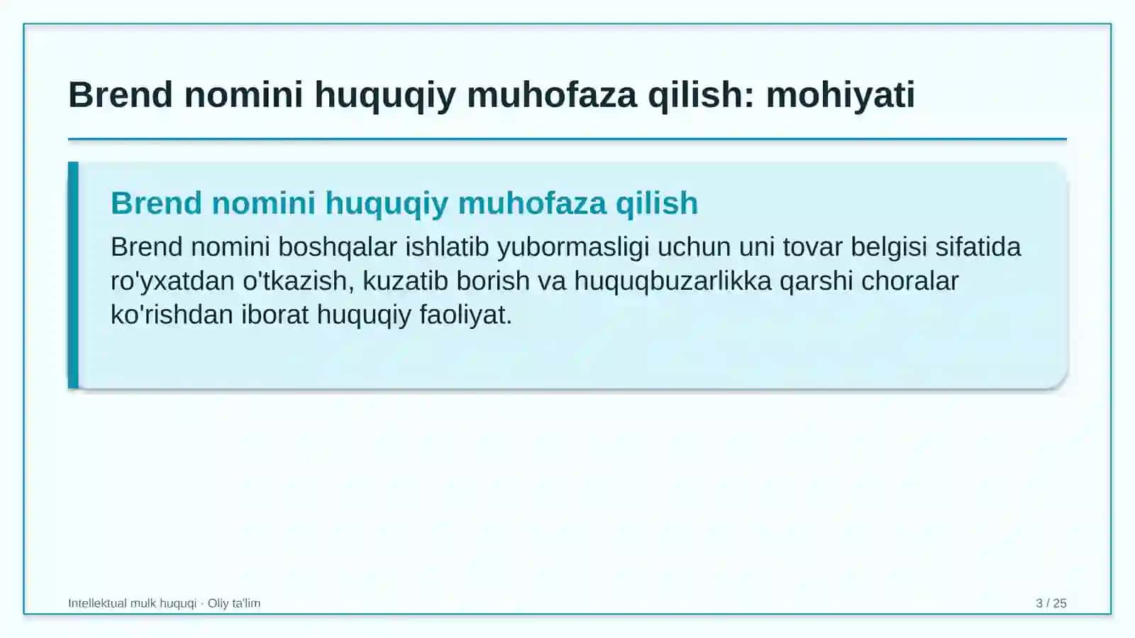yangiliklar saytlarida brend nomini huquqiy muhofaza qilish 9570 3