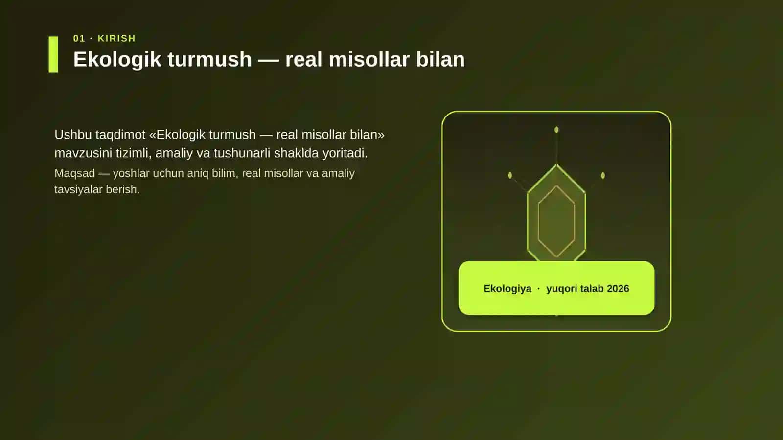 Ekologik turmush — real misollar bilan 3