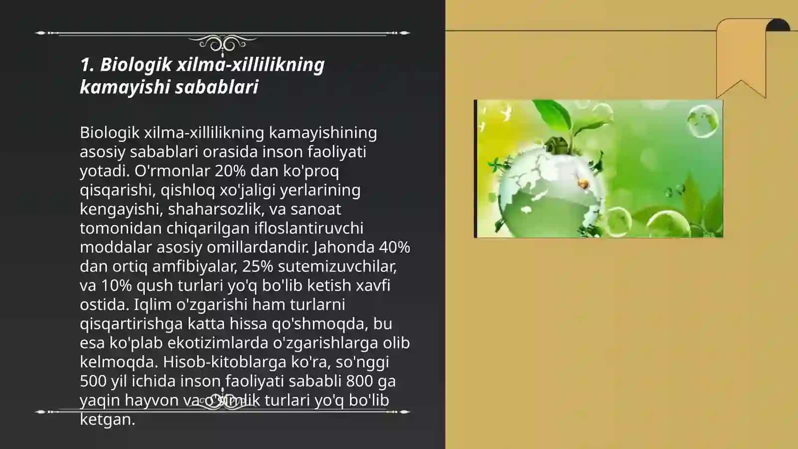 Biologik xilma-xillilikni saqlash muommolari 3
