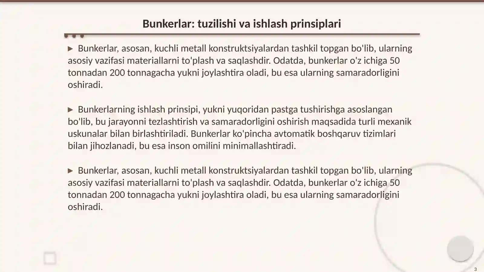 Ortish-tushish ishlarini bajarishda bunkerlar va avtomobil tushirgich-qiyalatgichdan foydalanish 3