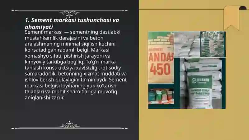 Sement markasini aniqlash 3
