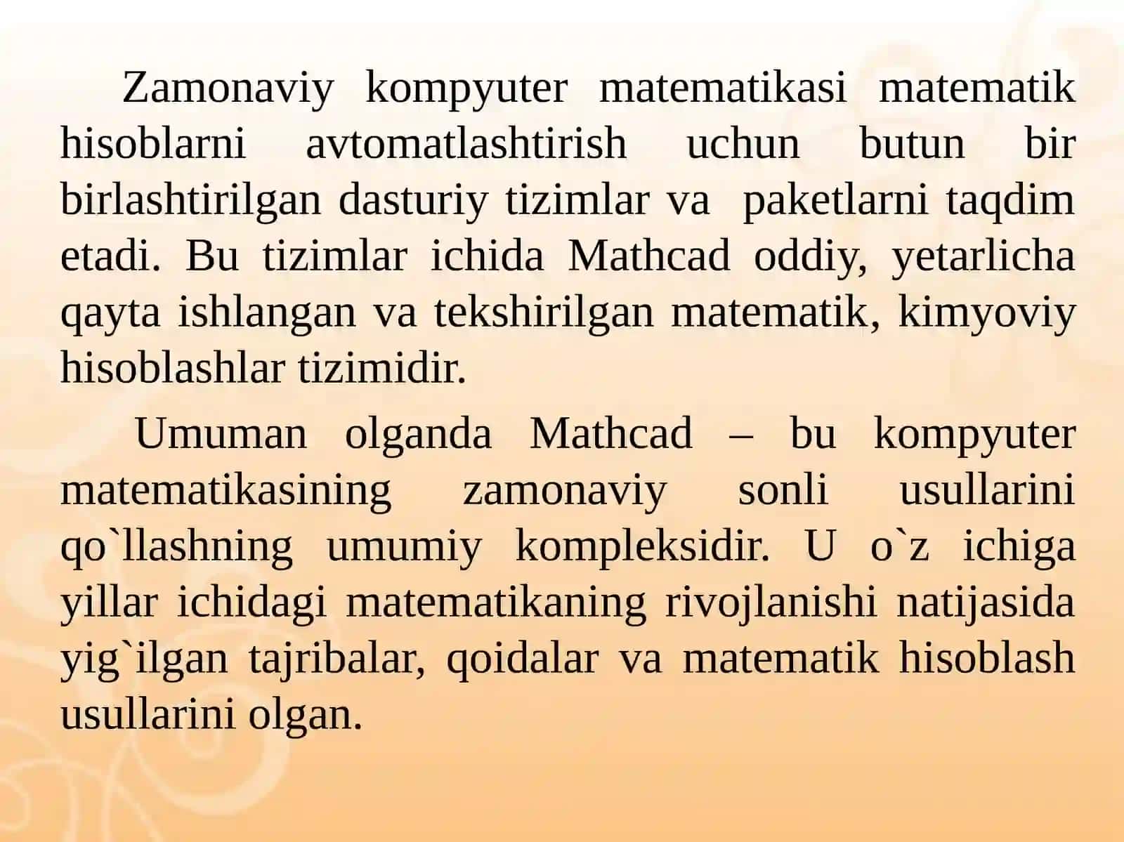 MathCAD dasturi 3