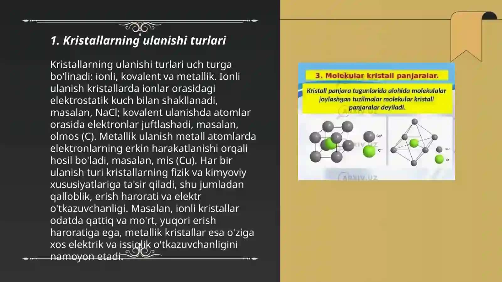 Kristallarning ulanishi 3