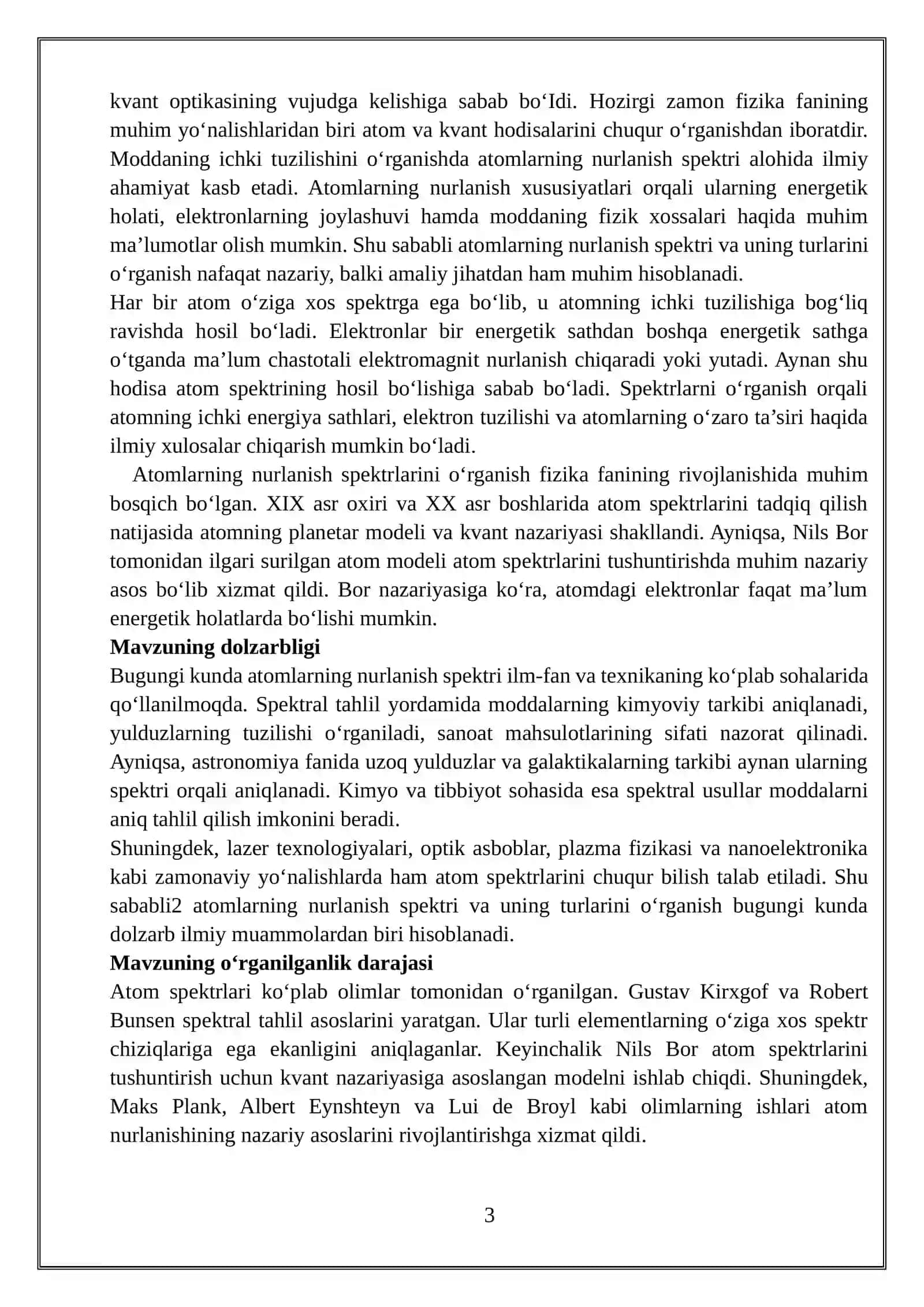 Atomlarning nurlanish spektri va uning turlari 3