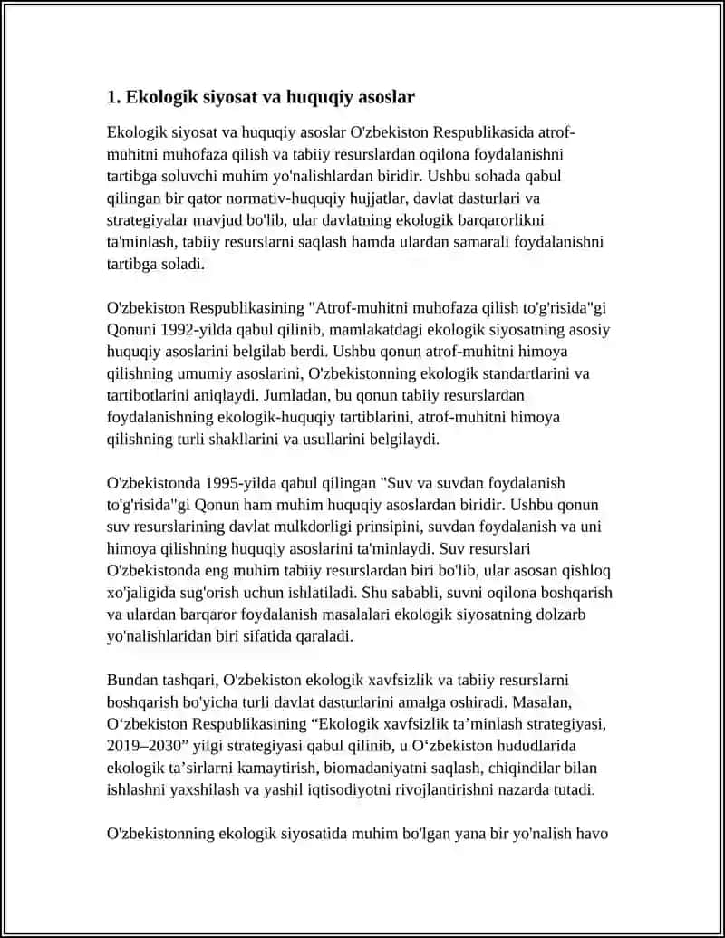 O'ZBEKISTONDA EKOLOGIK MUAMMOLARNI BARTARAF ETISHNING KONSEPTUAL ASOSLARI 3