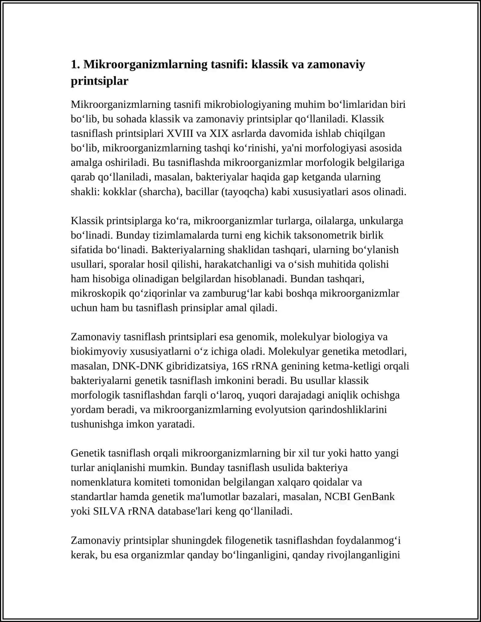 MIKROORGANIZMLARNING KLASSIFIKATSIYASI, MORFOLOGIYASI 3