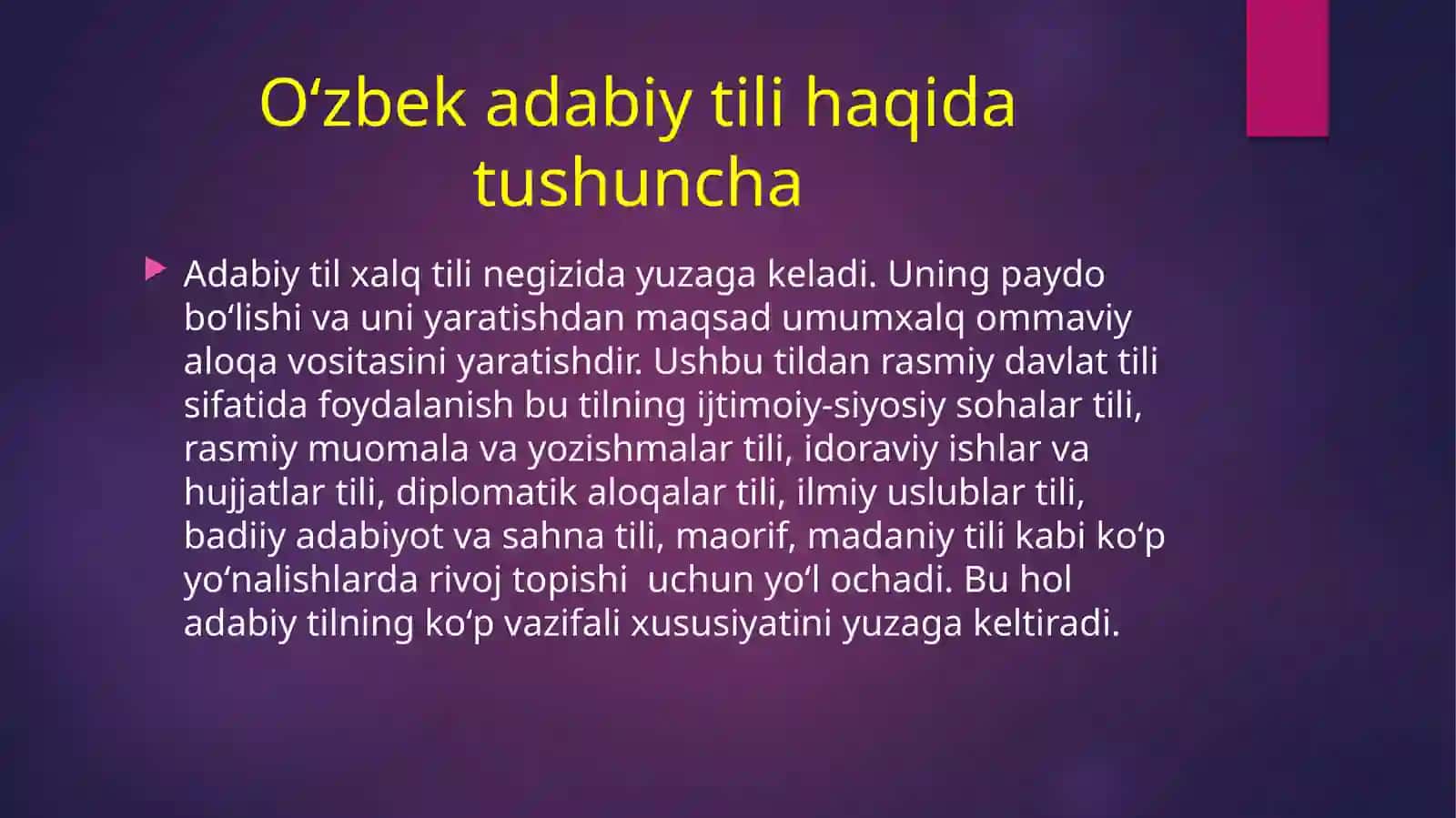 Sohatilda adabiy til va uning me'yori 3