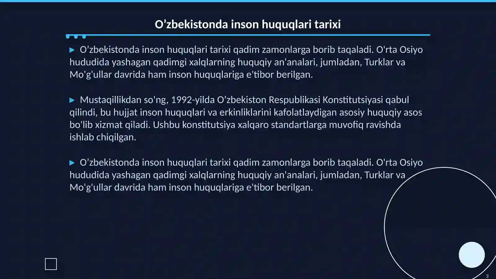 O’zbekistonda inson huquqlari va erkinlik kafolatini yaratish 3