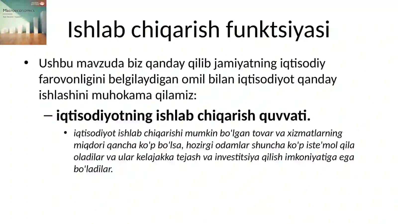 Unumdorlik, ishlab chiqarish va bandlik 3