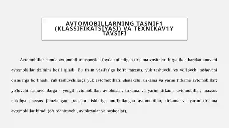 Zamonaviy avtomobillar 3